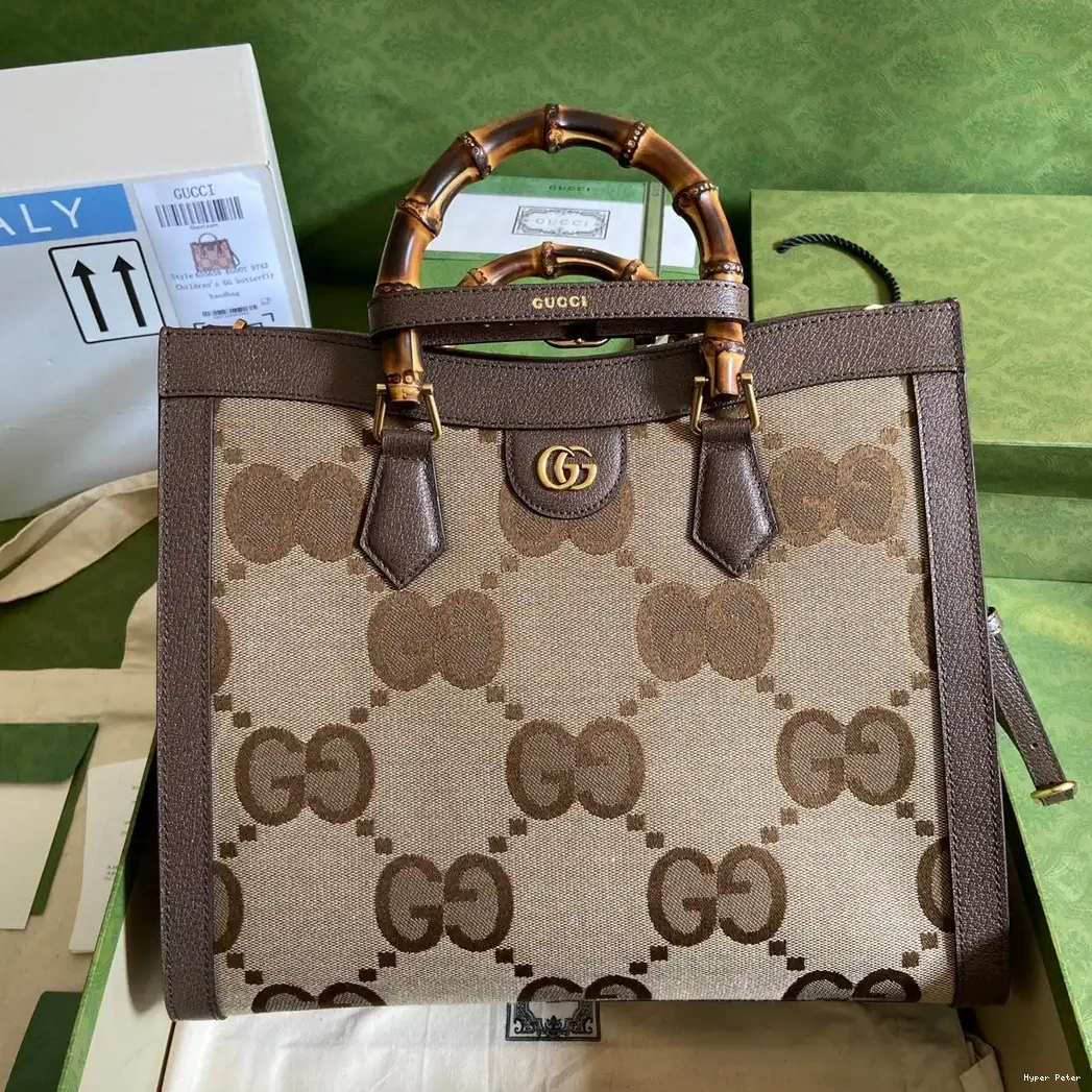 Hyper Peter medium jumbo Diana GG tote GUCCI bag with 0619